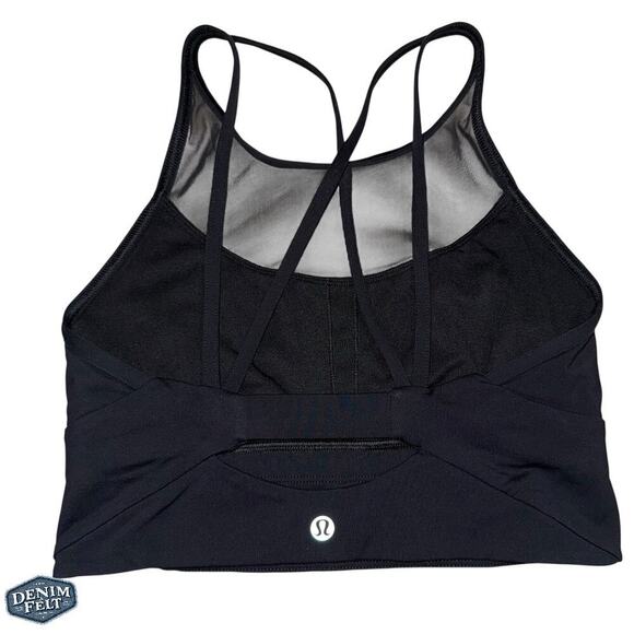 Lululemon Women’s Clip-In Long Line Sweat Wicking Athletic Sports Bra Black - Picture 10 of 12